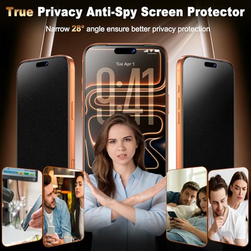 UniqueMe for iPhone 17 Pro Max Matte Privacy Screen Protector - 6.9 inch