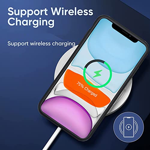 Battery Case for iPhone 11, Upgraded 10000mAh High-Capacity Protective Rechargeable Extended Battery Charger Cover Compatible with iPhone 11 (6.1 inch) Wireless Charging Case Support Carplay - Black - size: iPhone 11