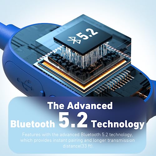 Mehomeli Kids Headphones, Bluetooth 5.2 Air Conduction Open Ear Headphones, 85dB Volume Limiting, Stereo Sound with Mic, IPX5 Waterproof, 20H Playtime, Perfect for School and Outdoor Activities-Blue - color: Blue