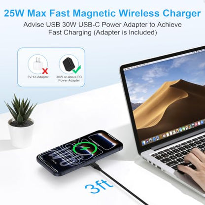 25W Magnetic Charger Wireless Fast Charging Pad for Samsung Galaxy S26Ultra - color: black