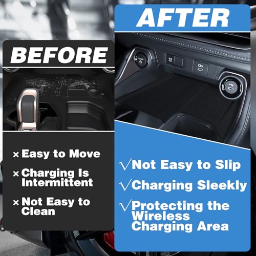 Wireless Charging Non-Slip Mat Fit for 2024 2025 Toyota Grand Highlander Silicone Protective Pad Dampproof Car Center Console Phone Charger Mat Liner Accessories