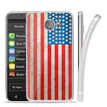 Compatible with GreatCall Jitterbug Smart2 (5.5” Screen) Smartphone Compatible with Seniors/Phone Skin Case Slim - color: USA Flag