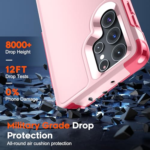 zapica Designed for Samsung Galaxy S22 Ultra Case, Light Pink | Military Grade Drop Protection, Dual Layer Structure Design, Heavy Duty Shockproof Non-Slip Phone Cover - color: Light Pink, size: Samsung Galaxy S22 Ultra 6.8''