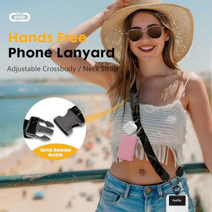 Icycay Phone Lanyard Crossbody Strap Neck Adjustable Teacher Women Marble - color: Marble Black