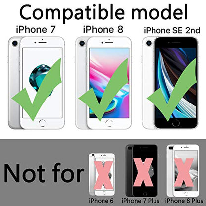 TENOC Phone Case Compatible with iPhone SE (2nd 2020 and 3rd 2022 Generation) & iPhone 7 & iPhone 8, Black Case Anti-Fingerprint Protective Bumper Matte Cover for 4.7 Inch - color: Black, size: iPhone 7/8/SE