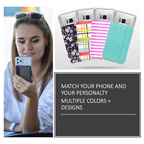 Gear Beast Cell Phone Wallet for Back of Phone, Stick On Wallet Credit Card ID Holder with RFID Protection Compatible with iPhone, Galaxy & Most Smartphones and Cases White Marble