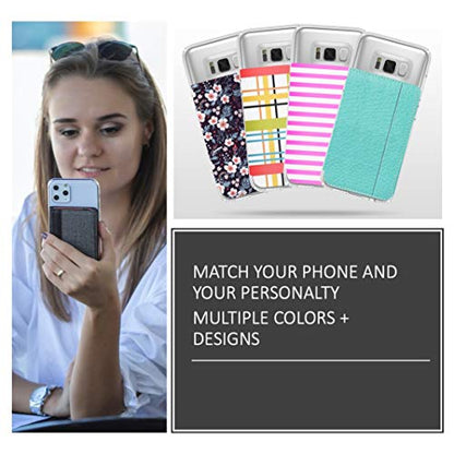 Gear Beast Cell Phone Wallet for Back of Phone, Stick On Wallet Credit Card ID Holder with RFID Protection Compatible with iPhone, Galaxy & Most Smartphones and Cases White Marble