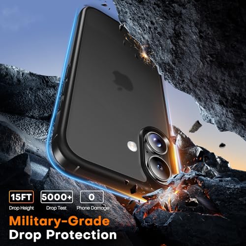 TAURI for iPhone 17 Case, Anti-Yellowing with Screen Protector, Translucent Matte Military-Grade Protection Shockproof Slim Phone Case for iPhone 17, Matte Black - color: F-Matte Black