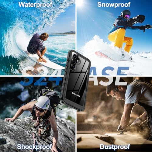 xiwxi Designed for Samsung Galaxy S24 Case Waterproof,[IPX8 Underwater Case][Full Body Shockproof][Military Drop Proof] for S24 Case,6.1 inch-Black - size: For Samsung S24-6.1"