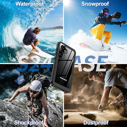 xiwxi Designed for Samsung Galaxy S24 Case Waterproof,[IPX8 Underwater Case][Full Body Shockproof][Military Drop Proof] for S24 Case,6.1 inch-Black - size: For Samsung S24-6.1"