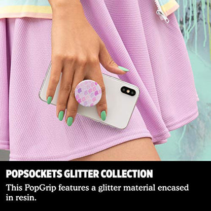 PopSockets PopGrip - Expanding Stand and Grip with Swappable Top - Glitter Mermaid - color: Mermaid