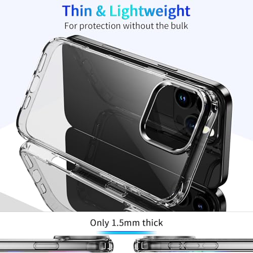 DEERLAMN Clear Case for iPhone 16 Pro 6.1-Inch, Military Grade Drop Protection Anti-Scratch Transparent Ultra Slim Non-Yellowing Shockproof Protective Phone Cover - size: iPhone 16 Pro 6.1-Inch