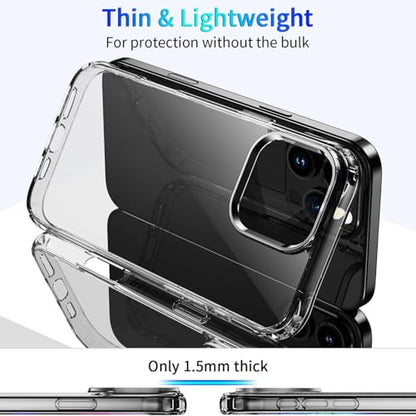 DEERLAMN Clear Case for iPhone 16 Pro 6.1-Inch, Military Grade Drop Protection Anti-Scratch Transparent Ultra Slim Non-Yellowing Shockproof Protective Phone Cover - size: iPhone 16 Pro 6.1-Inch