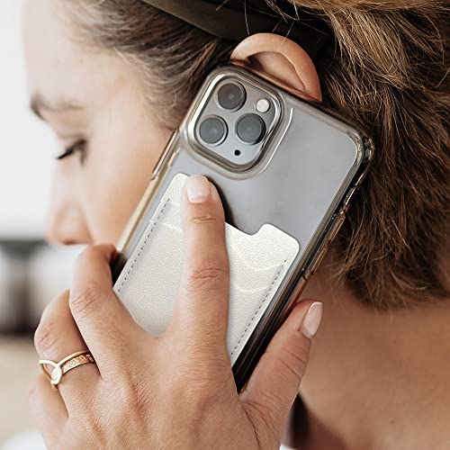 Phone Card Holder, Stretchy Credit Card Holder for Phone Case -2Pack White - color: White