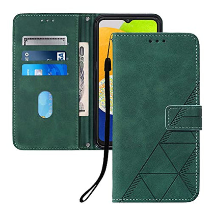Faux Leather Flip Wallet Case for Motorola Moto G75, YBS Green | Card Slots Storage, Magnetic Closure, Hands-Free Kickstand, RFID Blocking, Precise Cutouts - color: Dark Green