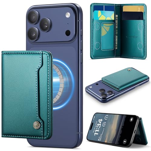 Vinich for MagSafe Wallet Magnetic RFID Blocking Card Holder, Bluish Green - color: Bluish Green