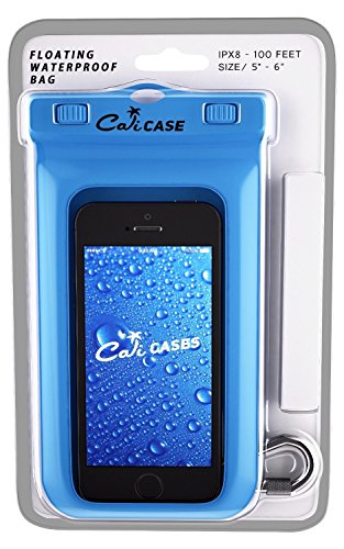 CaliCase Universal Waterproof Floating Phone Pouch - IPX8 Waterproof Floating Phone Case with Lanyard for iPhone X-15/ S20-S24/ Pixel 4-8 - Blue - color: Blue