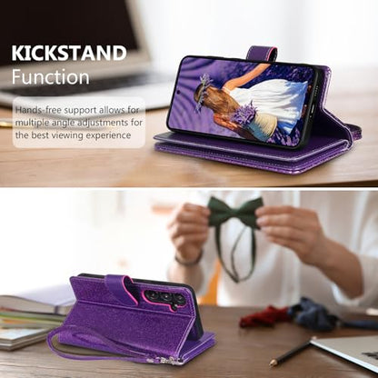Varikke for Galaxy S25 FE Wallet Case Magnetic Detachable, Deep Purple - color: Dark Purple, size: Galaxy S25 FE 6.7"