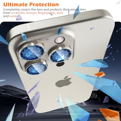 imluckies for iPhone 16 Pro - iPhone 16 Pro Max Camera Lens Protector, AR+AF Tempered Glass, 9H Ultra-Tough Metal Individual Lens Cover, HD Clear Camera Accessories, Case Friendly - Natural Titanium - color: Natural Titanium