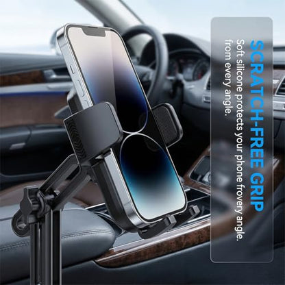 Car Cup Phone Holder 360° Rotation Mount with Expandable Base