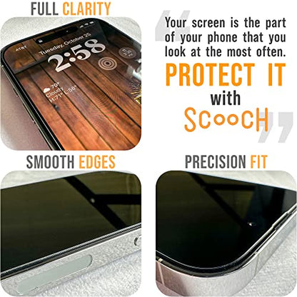 Scooch (5-in-1 Compatible with iPhone 15 Pro Screen Protector (3-Pack) with Camera Lens Protector (2-Pack) Premium 9H Tempered Glass, Anti-Scratch, Anti-Fingerprint, Impact Resistant - size: iPhone 15 Pro