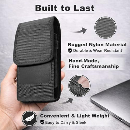 Case for iPhone&Galaxy Standard Models, ID Card Pouch Cover, Black | Compatible with iPhone 17 17Pro 16 15 Pro 14 13 12, 11, X, Xs, XR, Galaxy S26 S25 S24 S23 S22 - size: Standard Models