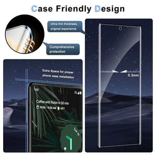 3 Pack for Google Pixel 6 Pro Screen Protector, 9H Tempered Glass Full Coverage, Case Friendly, HD Clear, Anti-Scratch, Fingerprint Compatible, Bubble-Free for Pixel 6 Pro 5G 6.7” - size: 6.7 Inch-Pixel 6 Pro