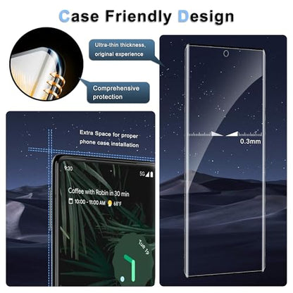 3 Pack for Google Pixel 6 Pro Screen Protector, 9H Tempered Glass Full Coverage, Case Friendly, HD Clear, Anti-Scratch, Fingerprint Compatible, Bubble-Free for Pixel 6 Pro 5G 6.7” - size: 6.7 Inch-Pixel 6 Pro