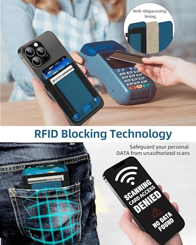 for Magsafe Wallet, Strongest Magnetic Wallet for iPhone 17/16/15/14/13/12 Series, for Magsafe Card Holder with 2 Card Slots, RFID Blocking, Slim, Vegan Leather, Hold 7 Cards, Blue | Magnetic Wallet for iPhone 17/16/15/14/13/12 Series, for Magsafe Card Ho
