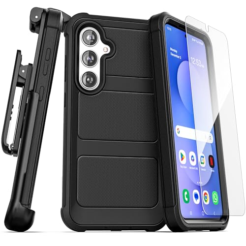 Encased Belt Case for Samsung Galaxy S25 FE with Screen Protector and Holster Clip, Full Body Rugged Cover (for FE 2025) - size: S25 FE