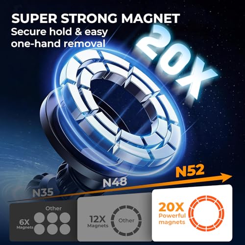 Car Phone Holder for BMW X5/X6 2026 2025 2024 & X7 2026 2025 2024 2023 (Only for 14.9-Inch Screen) 360° Rotation Magnetic Cell Phone Mount, Compatible with Magsafe, Does Not Affect Air Vent - size: Fit for 2024-2026 X5/X6 & 2023-2026 X7, 14.9-Inch