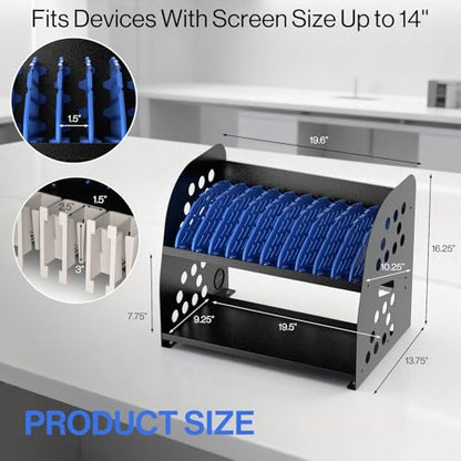 POCHAR 10-Device Open Charging Station for Chromebooks Tablets with Sockets - size: 10 Laptops