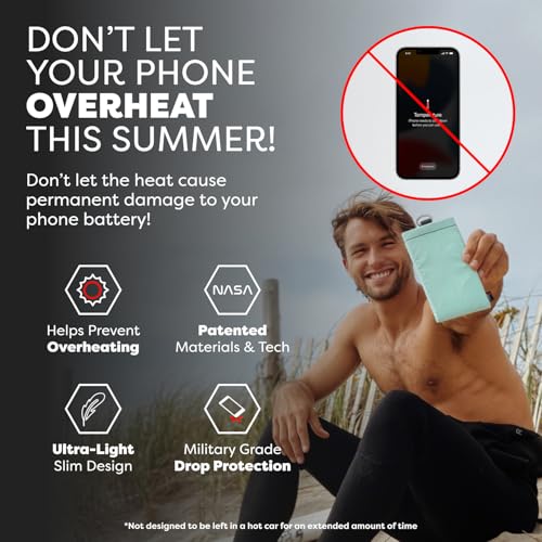 PHOOZY Apollo II Thermal Phone Case with NASA-Derived Technology - Extends Battery Life 4X in Hot or Cold Weather - Military Grade 8-Foot Drop Protection Insulated Pouch - Large Mint - color: Apollo II Mint, size: LARGE