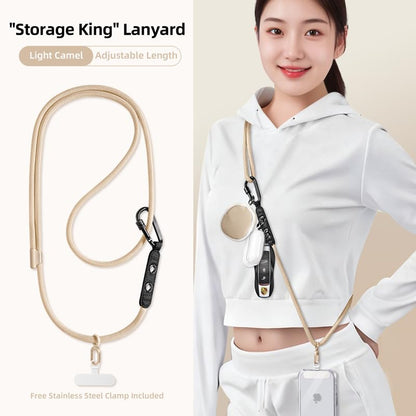 Phone Lanyard Phone Strap Crossbody with Hanging Loops 2 Tabs Adjustable Anti Theft for iPhone 17 Pro Max 16 All Phones Skin-Friendly Universal Cell Phone Neck Lanyard for Daily Outdoor Beige - color: Beige