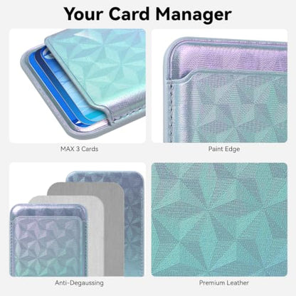 Magnetic Wallet Cell Phone Card Holder for Phone Case with Mag-Safe - color: Holo Lilac, size: 1 Pack