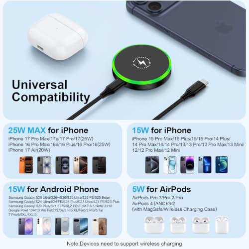 25W Samsung Wireless Charger Fast Charging for Samsung Galaxy Z Fold/Flip8 - color: 1black