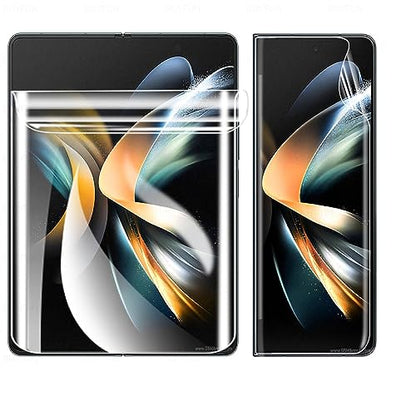 Hydrogel Film Screen Protector Compatible with Samsung Galaxy Z Fold 4 Ultra-Thin Flexible TPU Film for Galaxy Z Fold4 [Not Glass][High Sensitivity][HD Clear][Fingerprint Support]