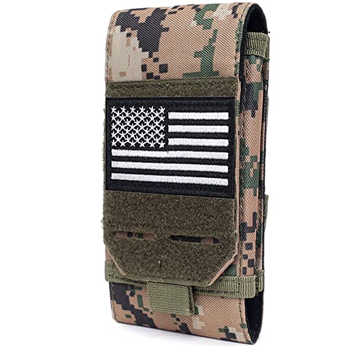 Tactical Phone Pouch, Small Molle Admin Pouches, Heavy Duty Waterproof Smartphone Case Holder for Vest Belt Waist (Coyote Tan) - color: COYOTE TAN