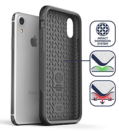 Encased Heavy Duty iPhone XR Protective Case (2018) Military Grade Full Body Cover (Rebel Armor) - Black - color: Black