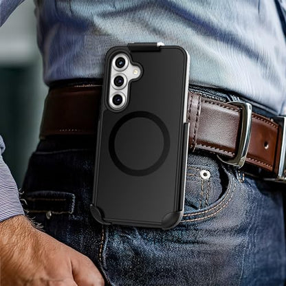Encased SlimShield Holster Case for Samsung Galaxy S25 Belt Clip (Compatible with MagSafe) Black - color: Black, size: S25