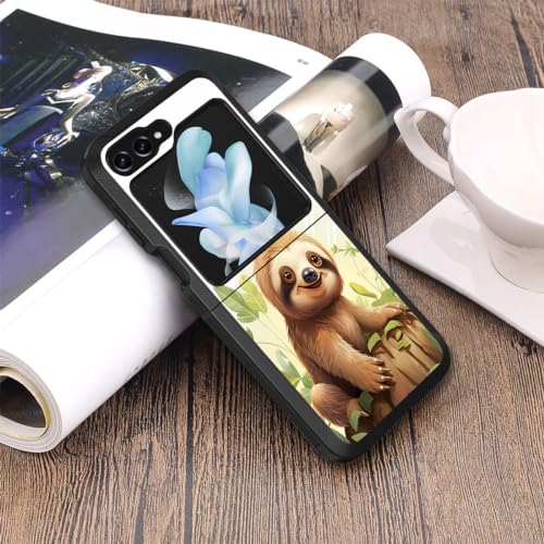 for Samsung Galaxy Z Flip 5 Case, Heavy Duty Dual Layer Hybrid Military Grade Shockproof Drop Folding Protective Cover for Samsung Galaxy Z Flip 5 5G 2023, Cute Sloth - color: Cute Sloth