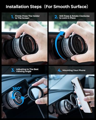 Upgraded 360° Rotation Vacuum Magnetic Phone Holder Stand for iPhone 17 - color: Grey