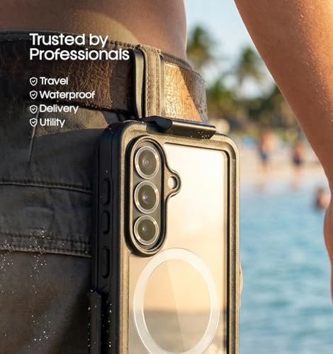 MOTIVE Waterproof Case with Belt Clip Samsung Galaxy s26 Plus | 6.7" | Built-in screen protector, Full protection, compatible with MagSafe, 360° holster - size: s26 Plus