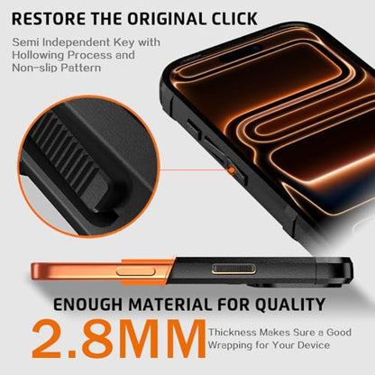 Rugged Shield Compatible with MagSafe Case for iPhone 17 Pro (6.3"), 8ft Military Drop Proof, Wear Resistant Tactical Cover, Dark Black - color: Dark Black-M, size: iPhone 17 Pro