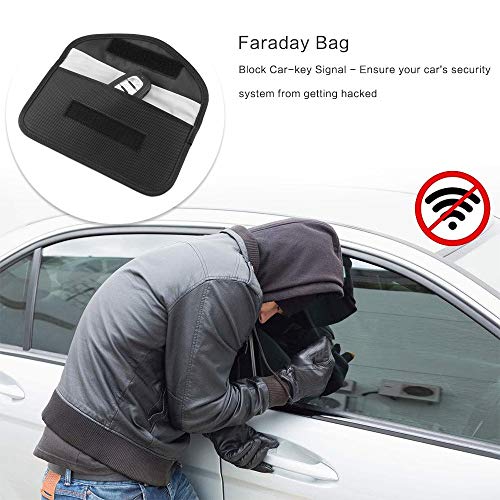 4 Pack Faraday Bags for Car Keys and Cell Phone, Signal Blocking Key Pouch Wallet, Anti-Tracking Anti Theft Car Protection, Cell Phone Signal Jammer WiFi/GSM/LTE/NFC/RFID, GPS Blocker - color: 4 Packs - 7.8" * 3.8"