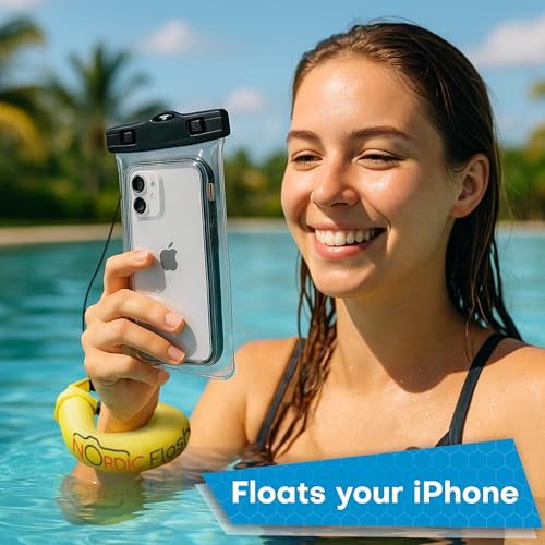 Waterproof Phone & Camera Float Wrist Strap for Underwater | Waterproof Float Strap Compatible with GoPro Hero 13, Insta360 X4, DJI Action 5 Pro, iPhone, OM System TG-7 & Kodak WPZ2 - color: Yellow Burst