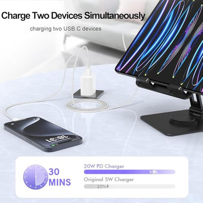 iPhone 17 Pro Max Fast Charger,2-Pack USB C 2in1 Dual PD Charging Block with USB C Woven Charger Cable for iPhone 17e/17 Pro/Air/17/iPhone 16 Pro Max/16 Plus/16e/15 Pro Max/15 Plus,iPad Pro/Air/Mini - color: Woven, size: 3ft