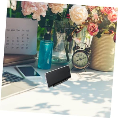 SHOWERORO Foldable Phone Stand Black Mini Desk Holder for Smartphones Tablets Devices Featuring Stable Groove for Handsfree Viewing and Video Recording