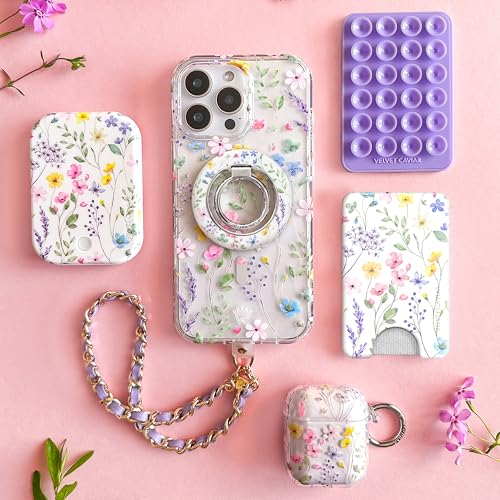 VELVET CAVIAR compatible with MagSafe Wallet - Magnetic Card Holder - color: Enchanted Floral