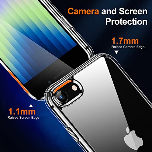 HOOMIL for iPhone SE 3rd/2nd Gen, iPhone 7/iPhone 8, Non-Yellowing, Drop Protection, Anti-Scratch Transparent Hard Back Phone Cover - White - color: White, size: iPhone 7/8/SE 2020/2022
